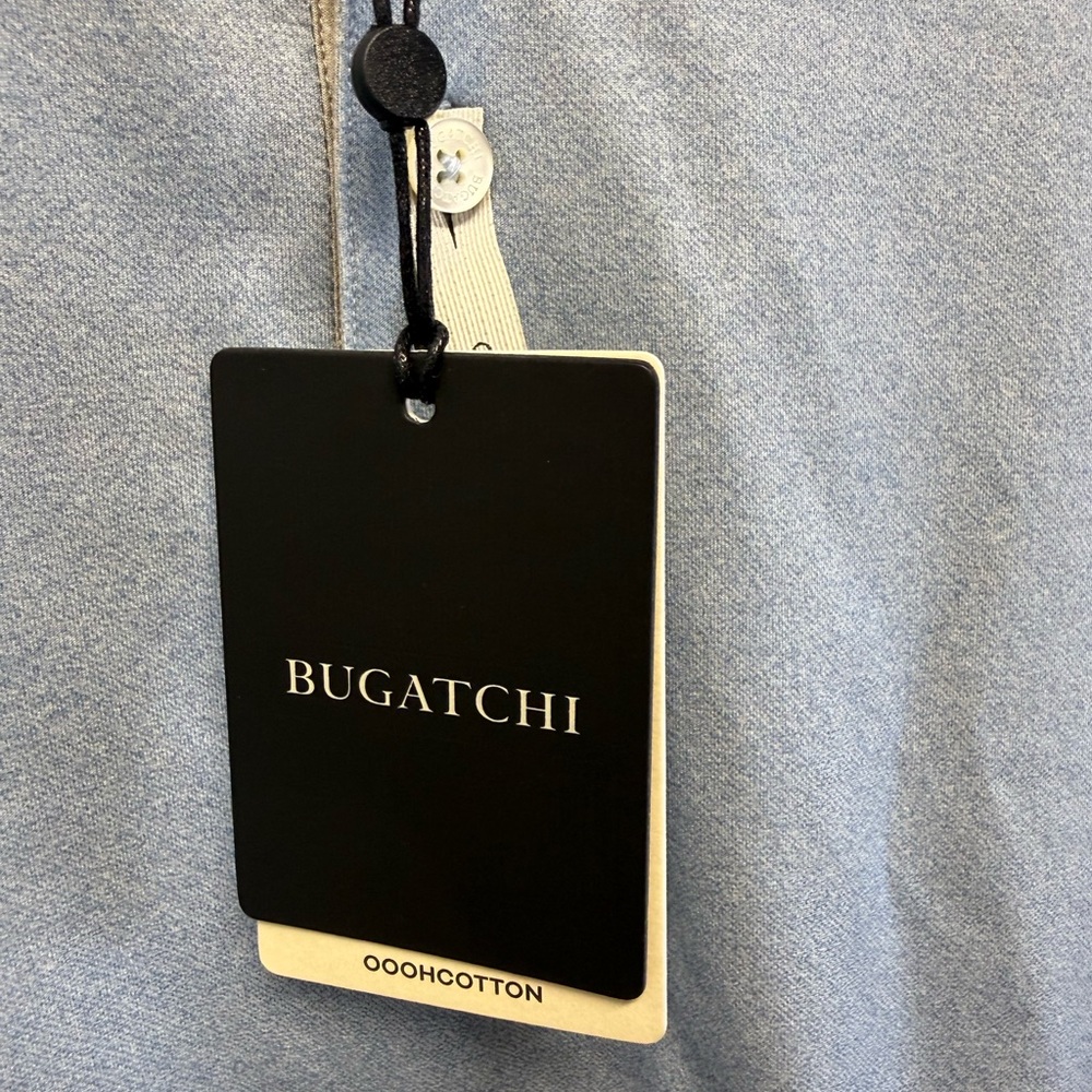 Bugatchi OoohCotton Vincent Polo Shirt Air Blue Color Men's XL - Picture 4 of 9